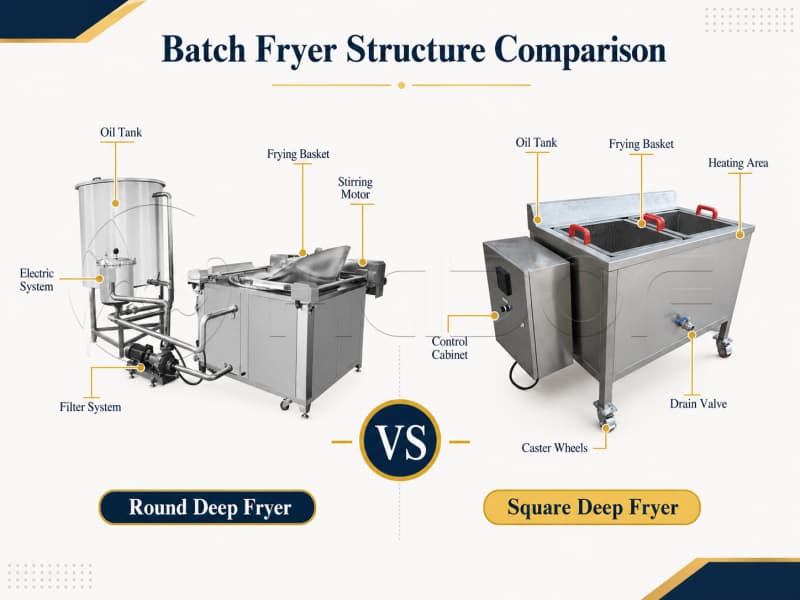 Batch Fryer Structure Comparison Batch Fryer Structure Comparison