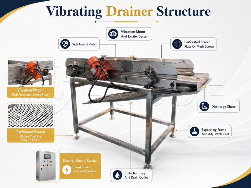Structure of Vibrating Drainer Structure of Vibrating Drainer