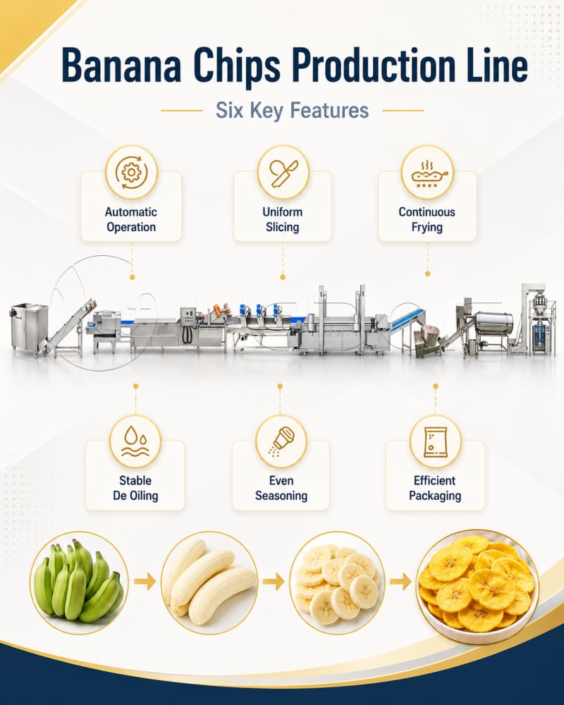 Feature of Banana Chips Frying Line Feature of Banana Chips Frying Line
